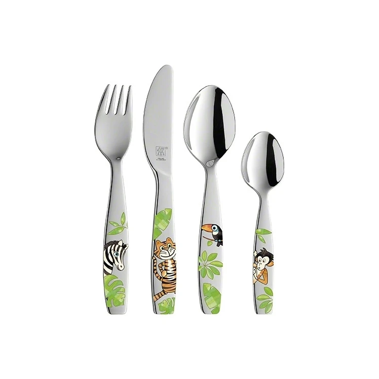 Zwilling Twin Kids Jungle Kinderbestek 4-delig 3 Zwilling Twin Kids Jungle Kinderbestek 4-delig