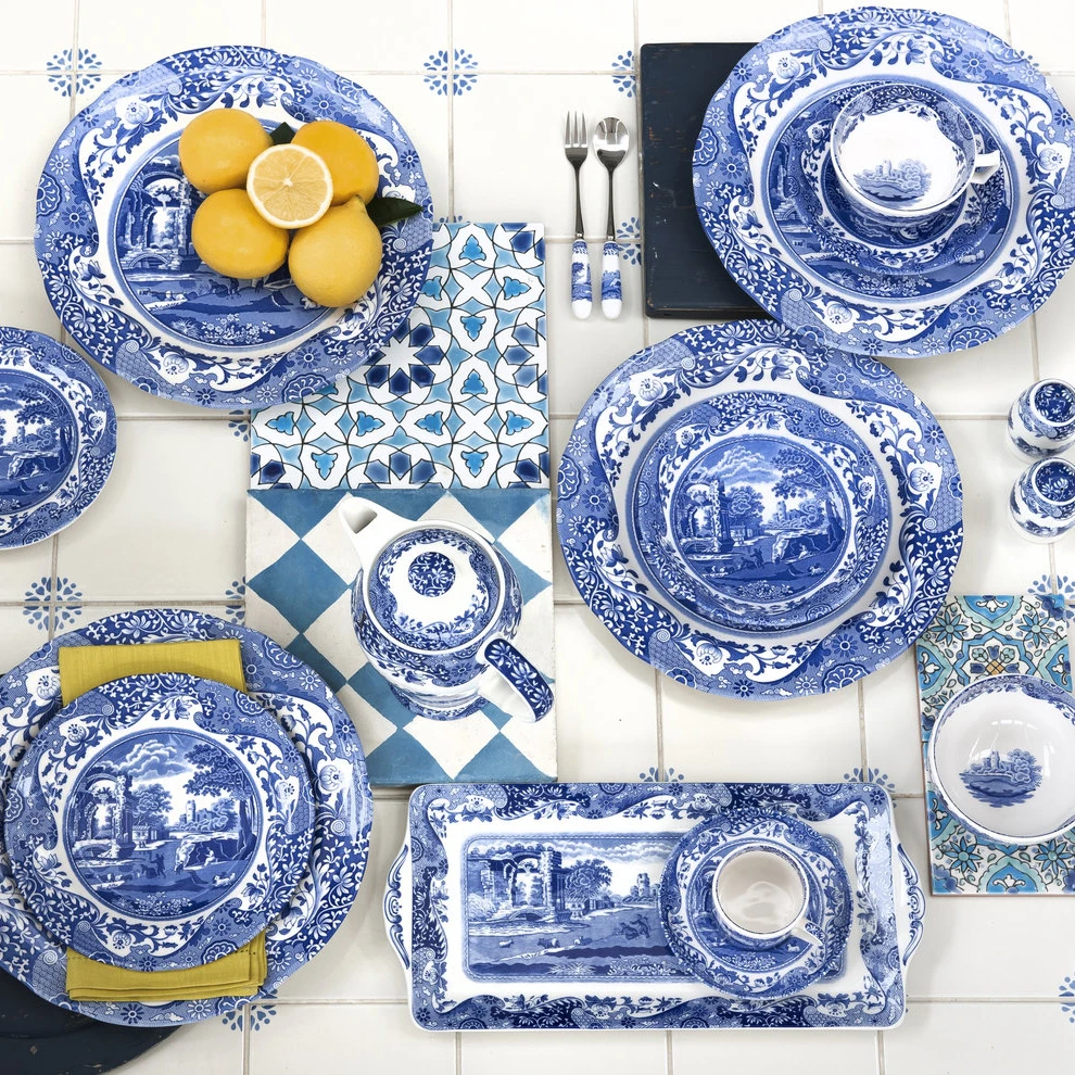 Spode Blue Italian Theekopje Met Schotel 4 Spode Blue Italian Theekopje Met Schotel - Afbeelding 2